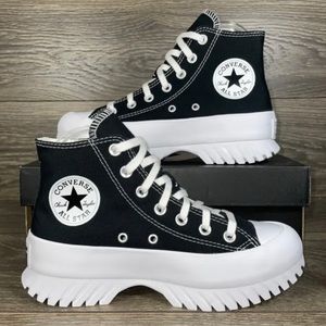 NEW Converse Chuck Taylor All Star Lugged 2.0 High Black White Women's Sneakers